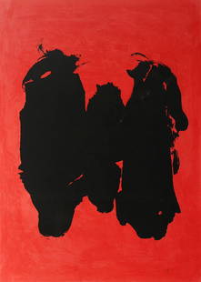 Robert Motherwell Three Figures, 1989: Lithograph on SomersetFrom the numbered edition of 80Signed and numbered in pencil on rectoImage: 55.5 x 40 inches; Framed: 58.5 x 43 inchesProvenance: Motherwell Estate, Ochi Fine Art, Ketchum, ID