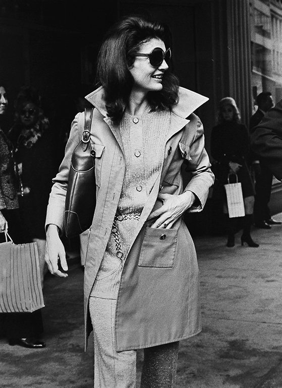 Ron Galella Jackie Onassis leaving Bonwit Teller's: Gelatin silver print Signature label signed in pencil Image: 39 x 28 inches; Framed: 50 x 38 inches