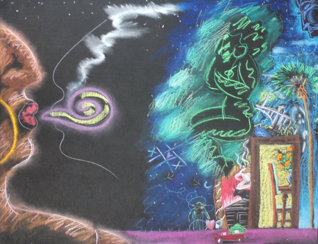 Leo LÃ­mon Untitled: Pastel on paper No signature visible (not inspected outside of frame) Image: 19 x 25.5 inches; Framed: 24.5 x 30.5 inches