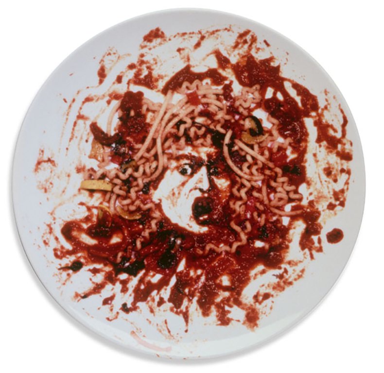 Vik Muniz Untitled (Medusa Plate), 1999: Ceramic plate with original packaging Published by the Peter Norton Christmas Art Projects Image: 12.5 inches in diameter