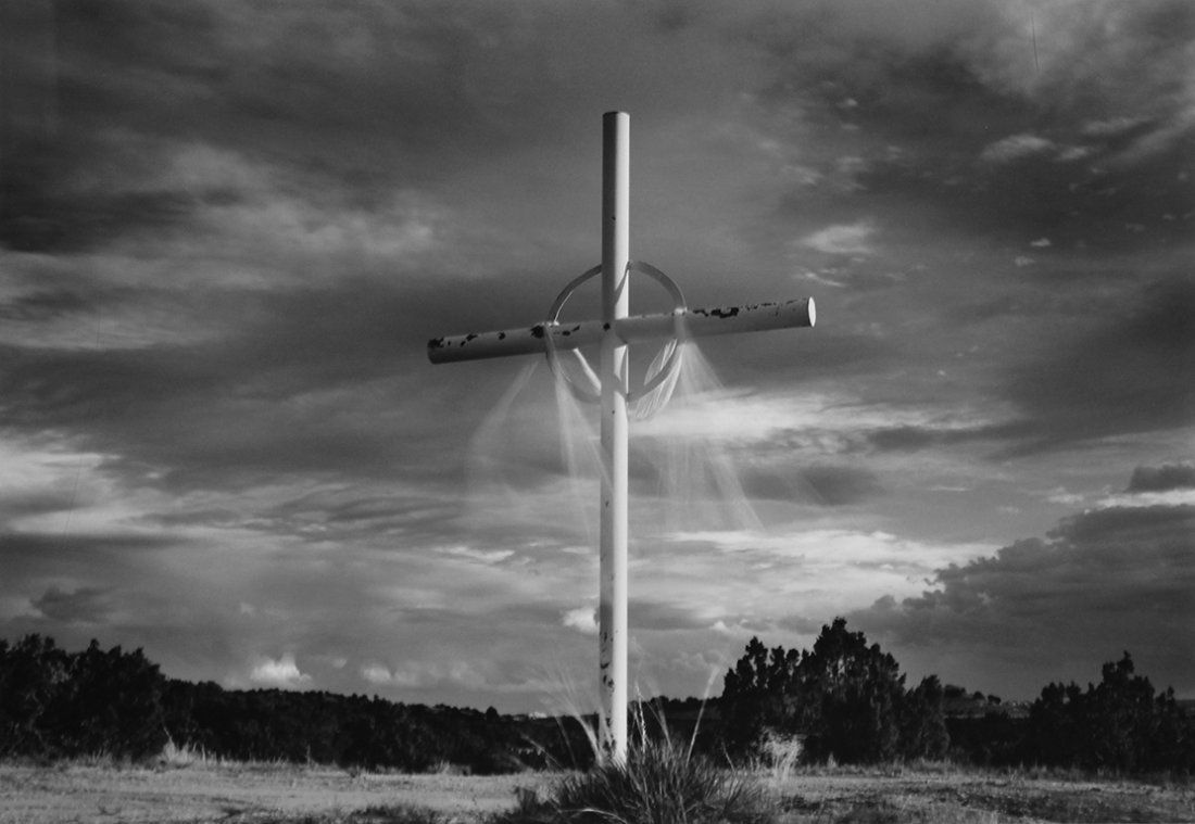 Craig Varjabedian Lot of Two Moonrise over Penitente: Moonrise over Penitente Morada Dusk, Late Autumn, New Mexico, 1991/2000 Gelatin silver print, mounted From the numbered edition of 200 Signed on recto Image: 10.5 x 13.25 inches; Framed: 22.5 x 26.5 i