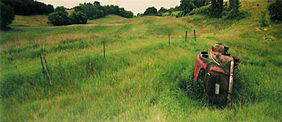 Maxwell MacKenzie Untitled (abandoned car in field: 1992 Color coupler print Edition 4/50 Signed, dated, and editioned on recto Image: 19 x 30 inches