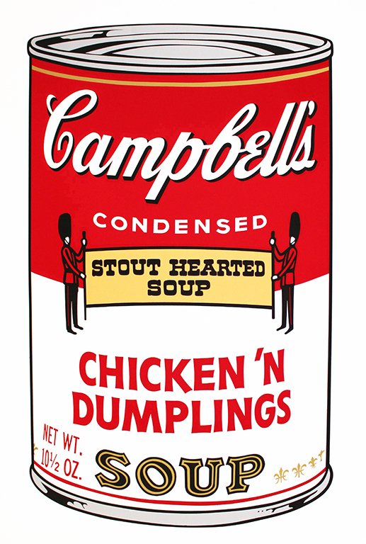 Andy Warhol: Campbell's Soup II (Chicken n Dumplings ), 1969Color screenprint From the numbered edition of 250 Signed in ink on verso with edition number with rubber stamp Printed by Salvatore Silkscreen Co, Inc.,