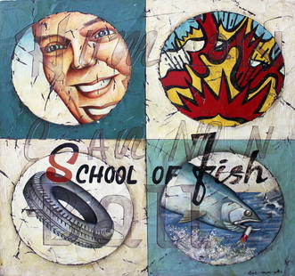 Bill Barminski: School of Fish, c. 2000 Oil and enamel on canvas Unsigned Image: 36 x 36 inches