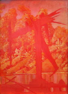 Mark Innerst A Hudson Ruin: Mark Innerst A Hudson Ruin , 2001 Acrylic on board No visible signature Sheet: 12.75 x 9.5 inches; Framed: 18.5 x 15.25 inches Provenance: Pasadena Private Collection; Michael Kohn Gallery, Los Angele