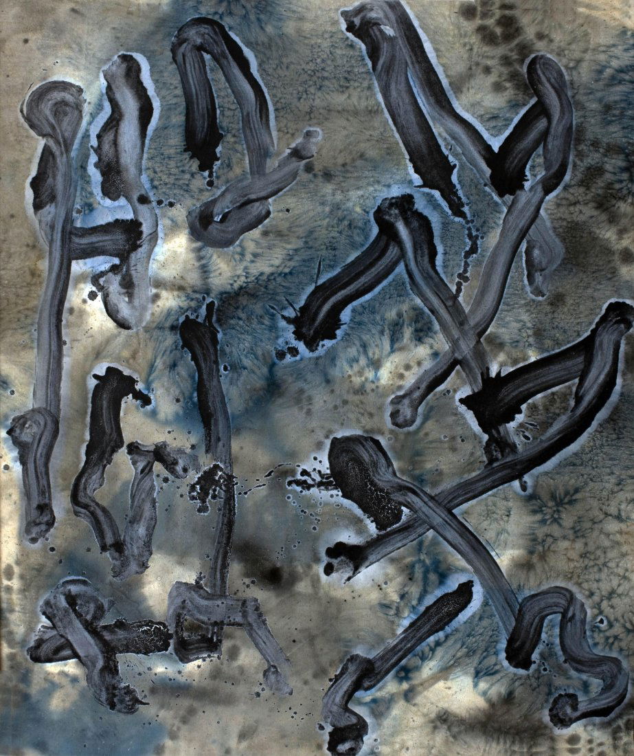 Ed Moses Gacos: Ed Moses Gacos , 1988â€¨Oil and acrylic on canvas Signed and dated in ink on verso 78 x 66 inches Provenance: Brian Gross Gallery, San Francisco, CA