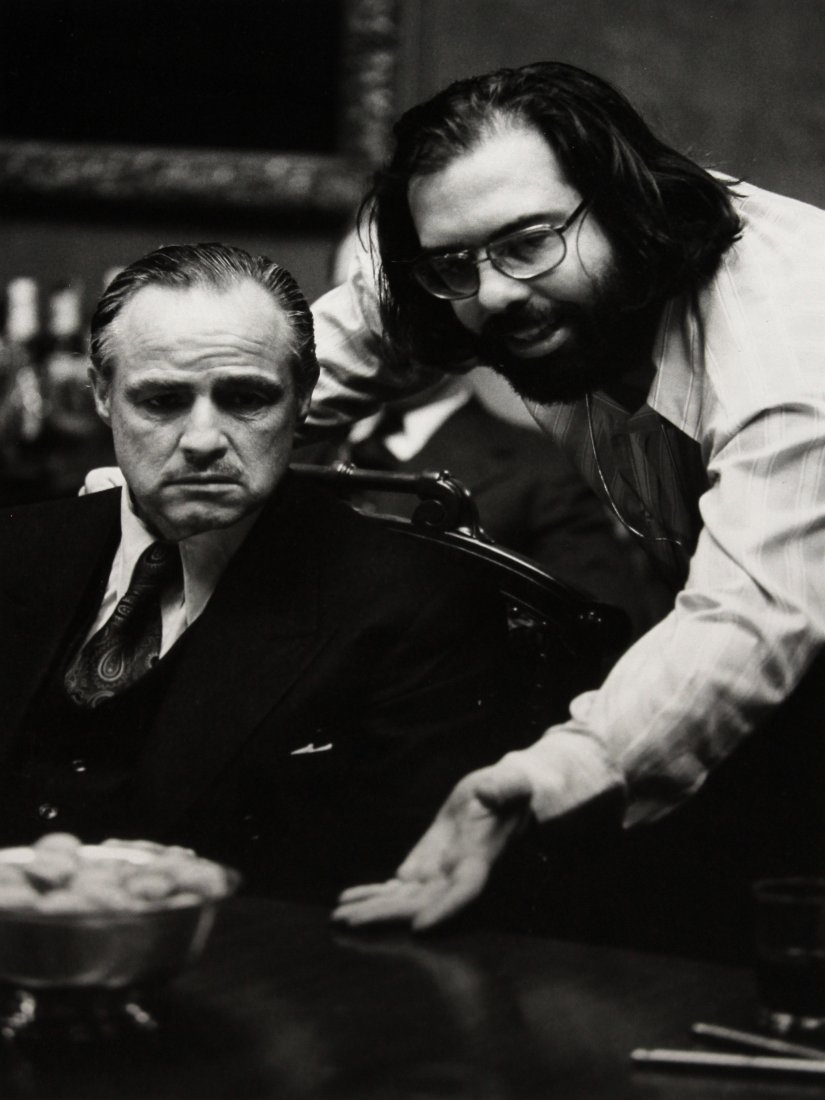 Steve Schapiro Marlon Brando and Francis Ford: Steve Schapiro Marlon Brando and Francis Ford Coppola , 1971/Printed Later Gelatin silver print From the numbered edition of 25 Signed, titled and dated in pencil on verso; Artist stamp on verso Image