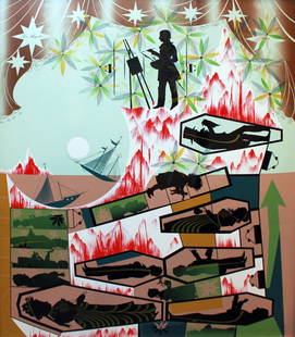 Lari Pittman (Born 1952): Lari Pittman (Born 1952) This Landscape, Beloved and Despised, Continues Regardless, 1989 Lithograph AP aside from the numbered edition of 45 Signed and annotated AP in pencil on recto Image: 43.5 x 3