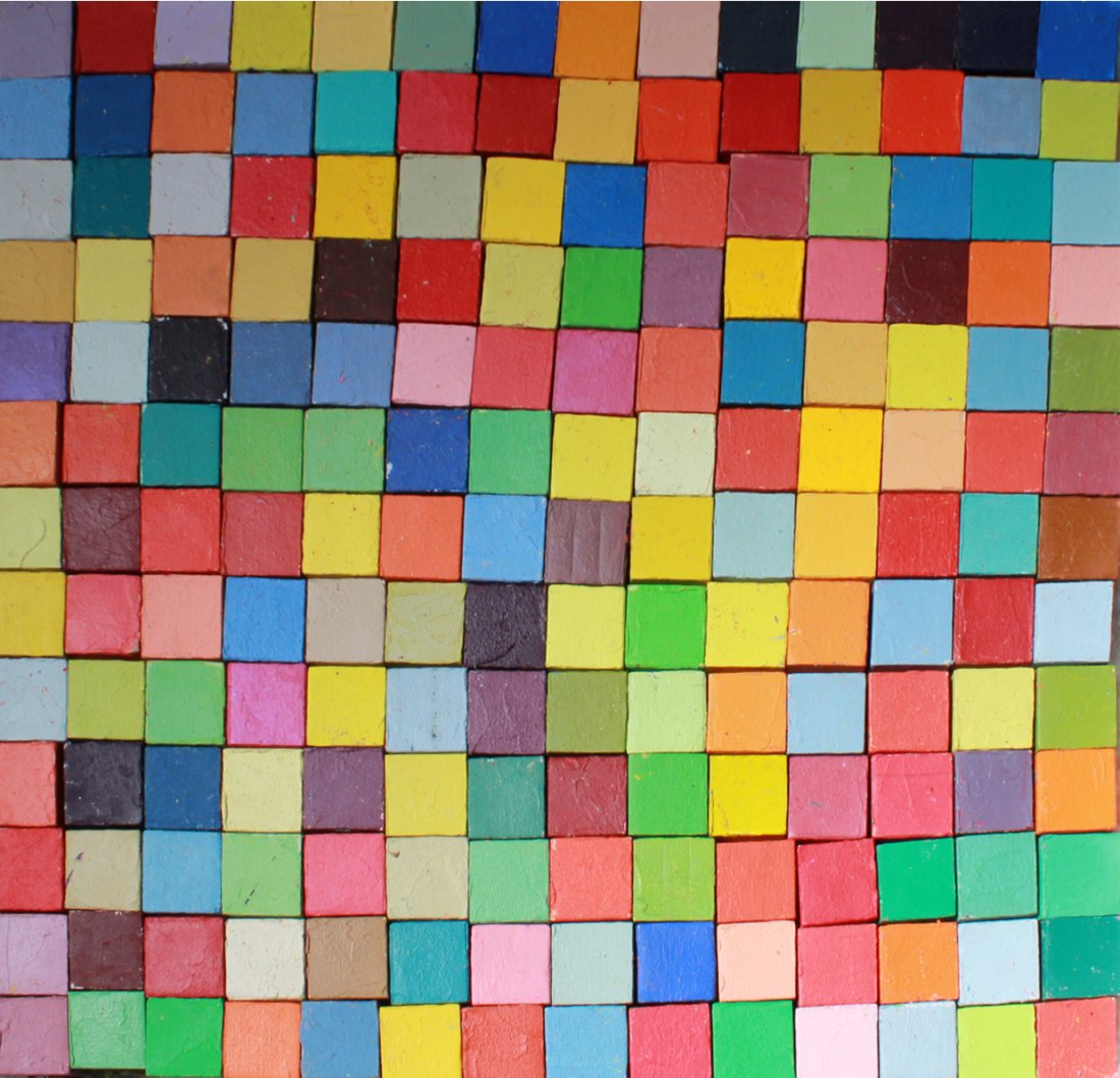 Carlos Estrada-Vega (Born 1955): Carlos Estrada-Vega (Born 1955) Untitled Magnetic wooden squares on magnetic panel Unsigned Image: 17.25 x 18.25 x 4.5 inches Condition: magnets are not strongly connected to back panel Provenance: Th