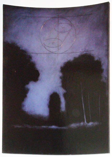 Brad Durham Untitled: 1990 Oil on board Signed and dated on verso Image: 48 x 35 inches