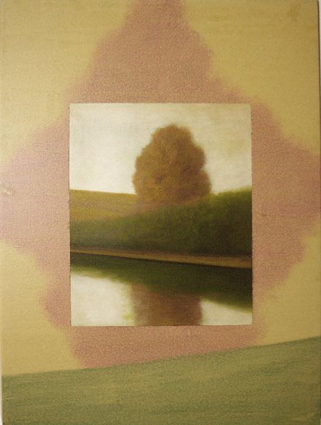 Lot of Two Wade Hoefer: Landscape Study, Limerick Studio (green), 2005 Oil on canvas, Signed, titled, and dated in ink on verso, Image: 24 x 18 inches, Landscape Study, Limerick Studio (orange), 2005, Oil on canvas, Signed,