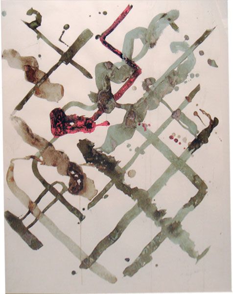 Ed Moses, untitled, 1988-89: Acrylic on paper, Initialed and dated on recto