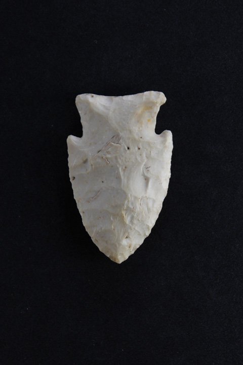 Hardin Point: Hardin Point, Size: 1.84" long 1.14" wide, Early Archaic, 9000 - 6000 B.P, From the Dean Diaz collection. All Artifacts are unconditionally guaranteed for 30 days after buyer receives artifact.