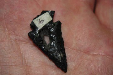Corner Notch: Corner Notch Measurement: 1.39" Origin: Made of Obsidian and from the Great Dividie Nevada