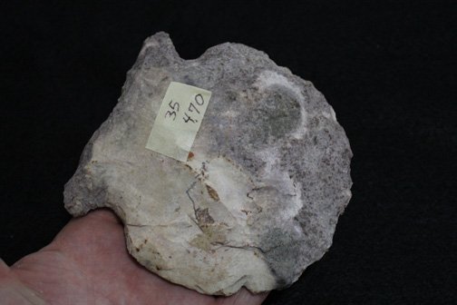 Notched Hoe – 4.70”: Notched Hoe – 4.70” Found in Lincoln Co Missouri and probably made from a spade in ancient times. It is a good example of an ancient tool. Ex Ed Schieffer collection