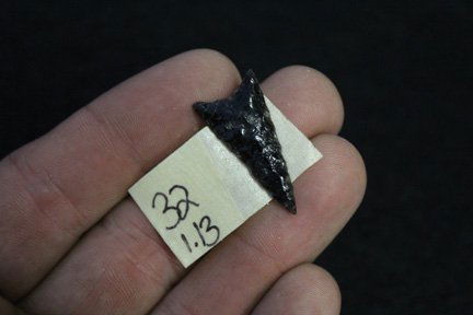Obsidian Triangle: 1.13” made of Obsidian Flint Holt Co. California
