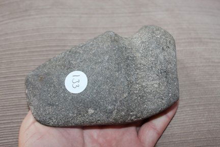 Grooved Granite Axe: Grooved Granite Axe Penn. 5.28" long x 3.28" wide. All items will come with documentation of authenticity and transfer of ownership. All buyers pay actual shipping cost. All Artifacts are unconditiona