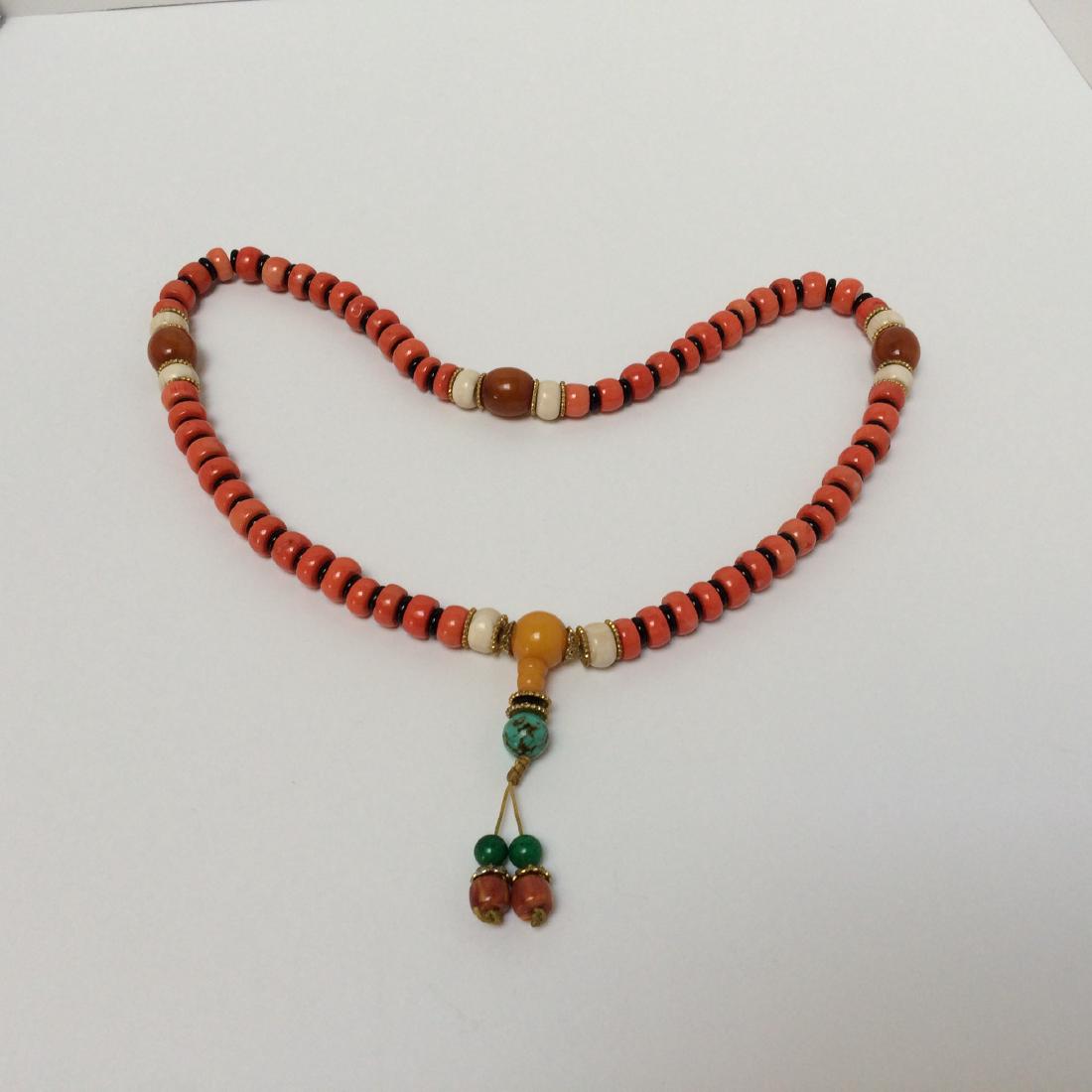 Tibetan Red Coral Bead Necklace (25"Size) (12mm Beads) (1 of 6)