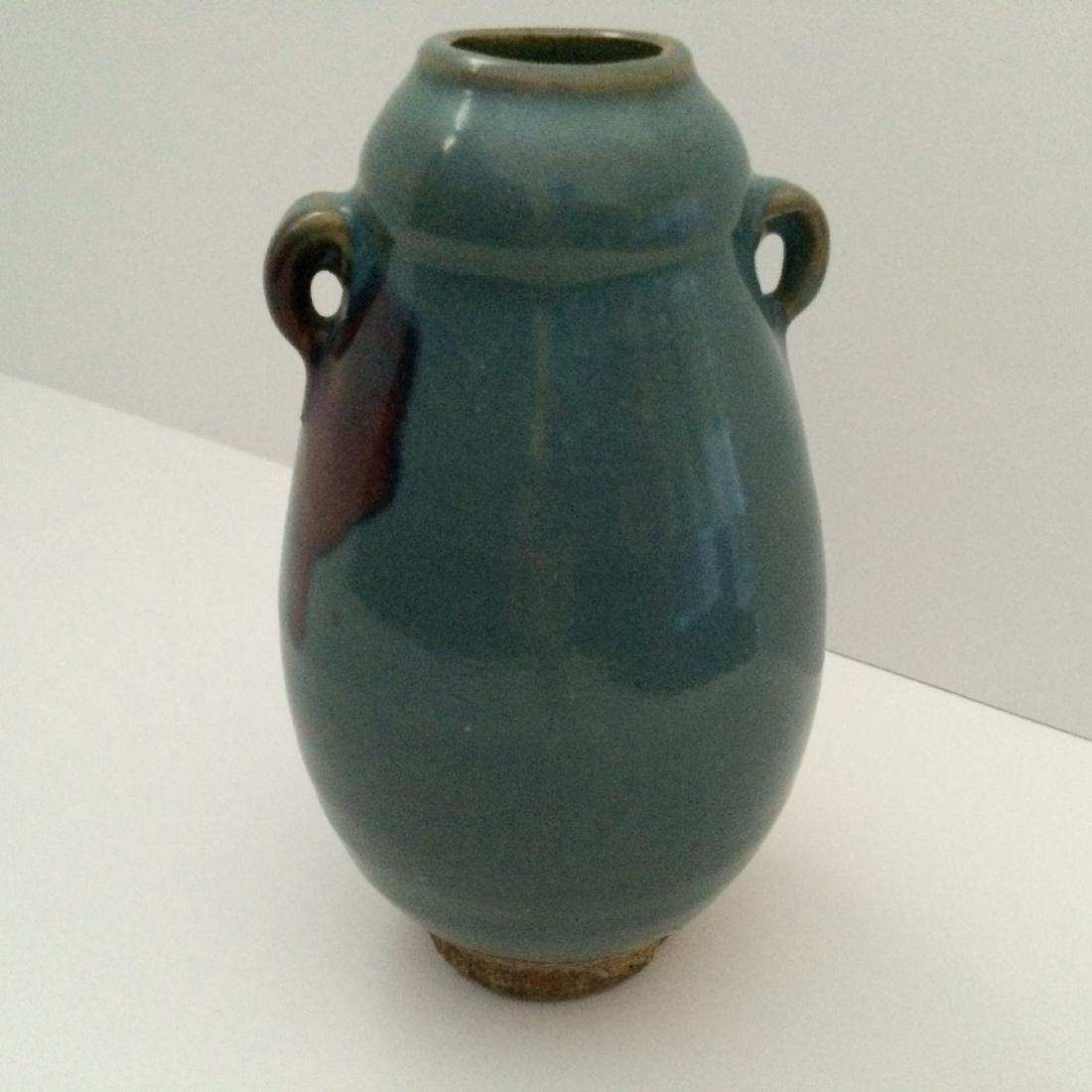 Chinese Antique Porcelain Qun Ware Two Ear Vase (7"H) (1 of 6)