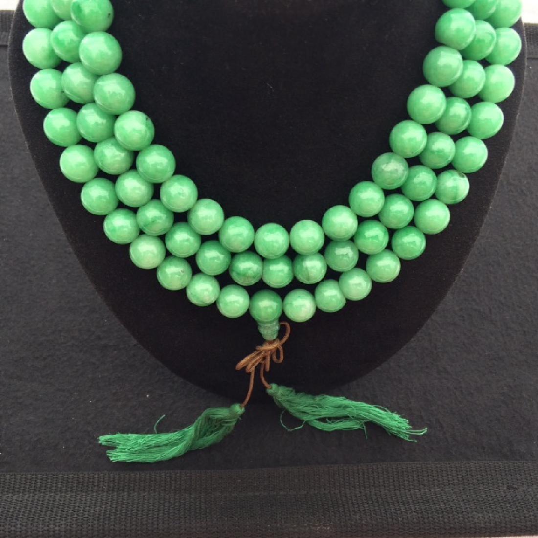 Chinese Green Jadeite Court Bead Necklace  50" (1 of 2)