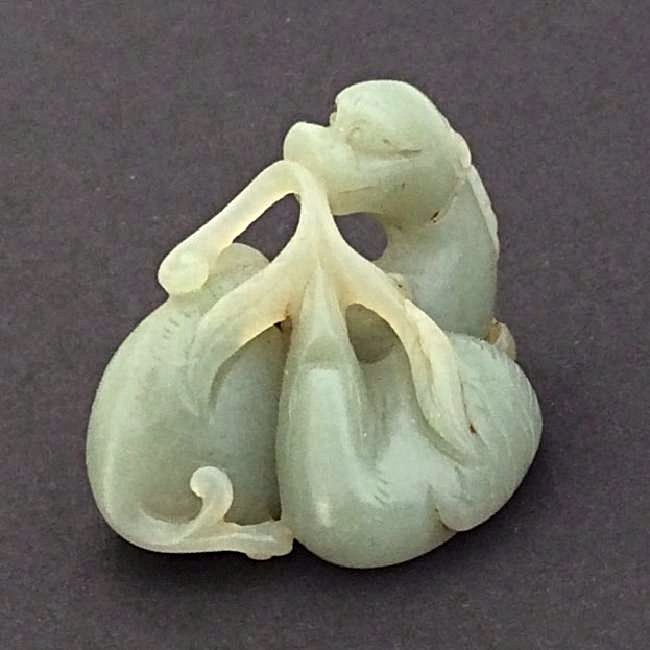 Chinese Carved Fine Green Jade Beast Pendant (1 of 3)