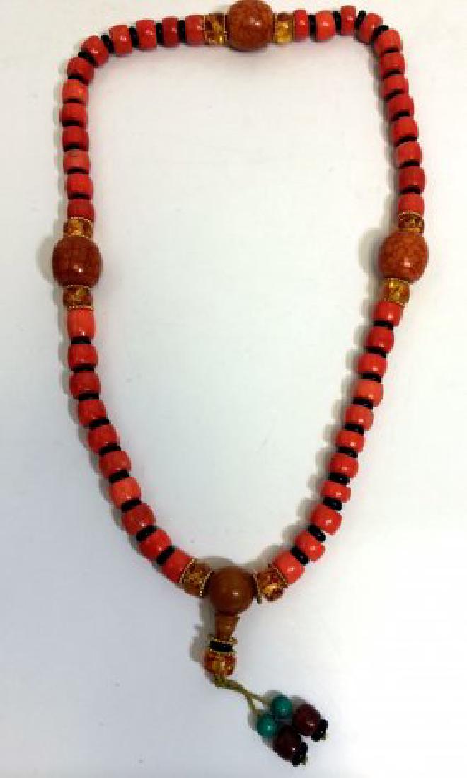 Chinese Nepalese Coral, Turquoise, & Amber Necklace (1 of 1)
