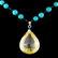 Chinese Lapis Beads Necklace w Citrine Crystal