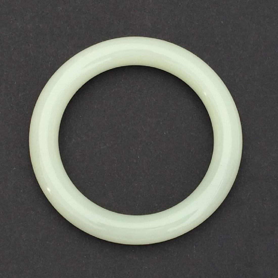 Qing Dynasty Hetian White Jade Bangle with Certificate (1 of 4)
