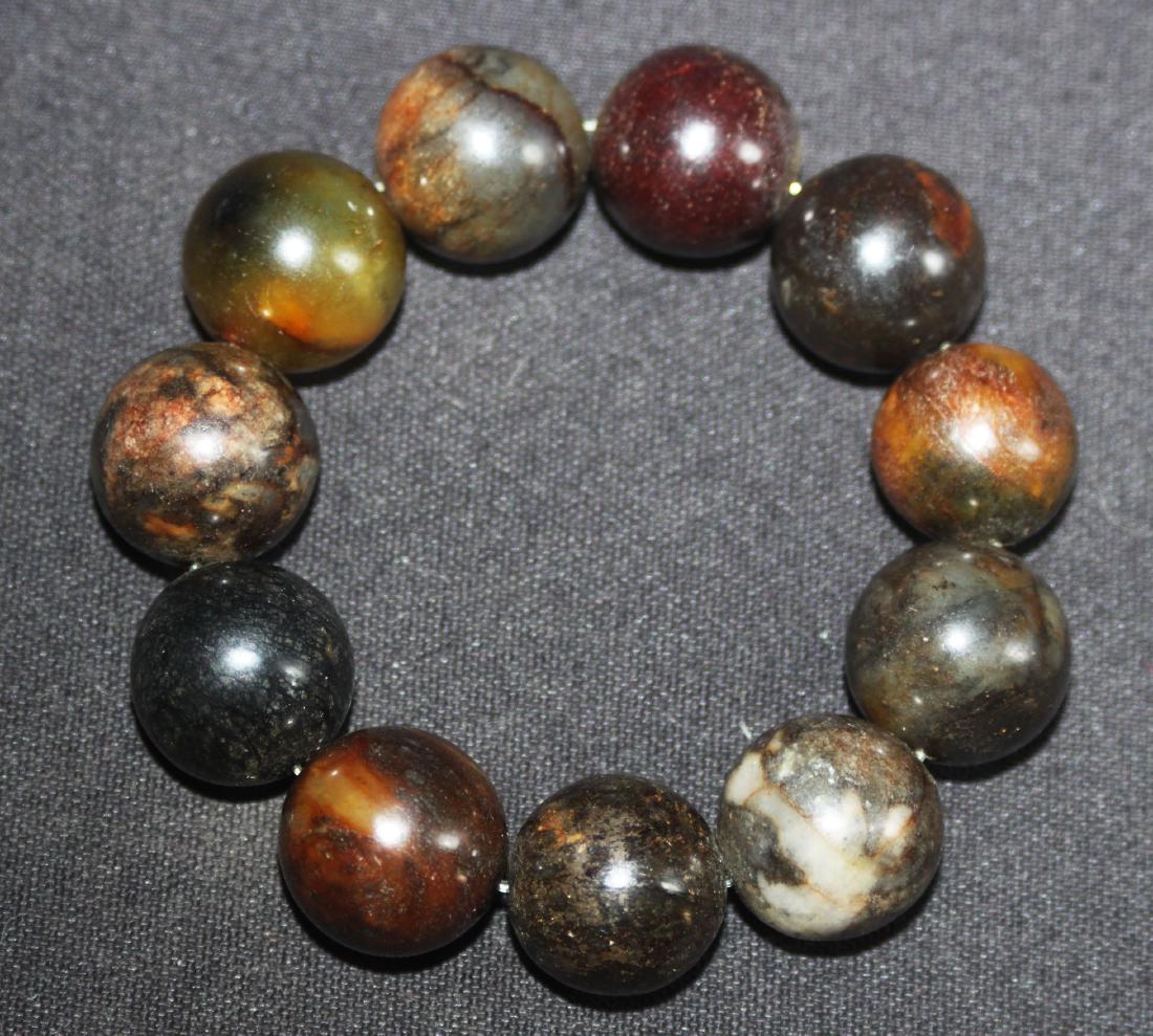 Chinese Han Dynasty Antique Brown Rind Large Bead: WAG 200 - Size 6" to 7" (elastic band)