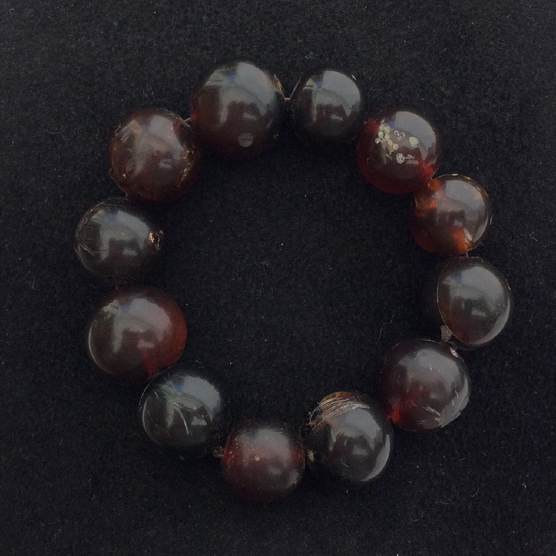 Chinese Natural Amber Largest Bead Bracelet (1 of 2)