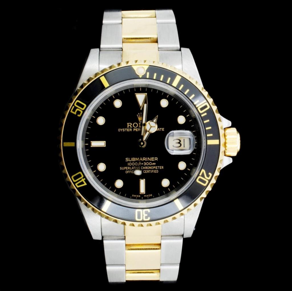 Rolex Submariner 18K & Stainless Steel 40MM Watch: Estimated Retail Replacement Value: $26,545.00Ref: IRA28000Item no.: ARXU-057Specification:Model: Rolex SubmarinerMovement: Perpetual, Self-windingCase Material: Stainless SteelBracelet Materials: 18K