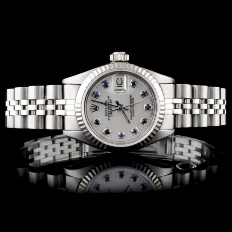 Rolex Stainless Steel DateJust Ladies Wristwatch: Estimated Retail Replacement Value: $13,750.00Ref: WAG12000Item No.: ARX0195Specification:Model: Oyster Perpetual DateJustMovement: Perpetual, Self WindingCase Size: 26mmCase Material: Stainless Steel