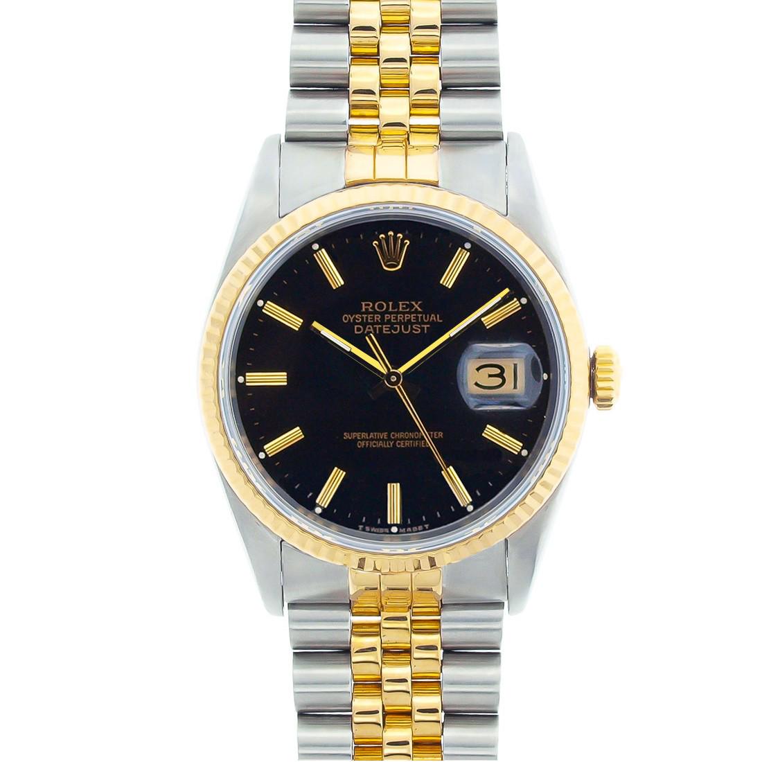 Rolex DateJust YG/SS Jubilee Wristwatch: Estimated Retail Replacement Value: $8,000.00Ref: BAS14000Item No.: ARXV-0061Specification:Documents: Appraisal ReportModel: DateJust Movement: Perpetual, Self WindingFunction: Instantaneous Quick Set