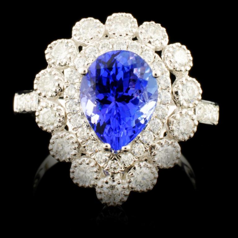18K Gold 1.95ct Tanzanite & 0.87ctw Diamond Ring: Estimated Retail Replacement Value: $6,293.00 Ref: WAG3596 Item no.: FA2057135017-BR6644ATZ Specification: Gold Content: Solid 18K White Gold Weight of Item: 3.50 grams Size: 6.5 Country Made: U.S.A M