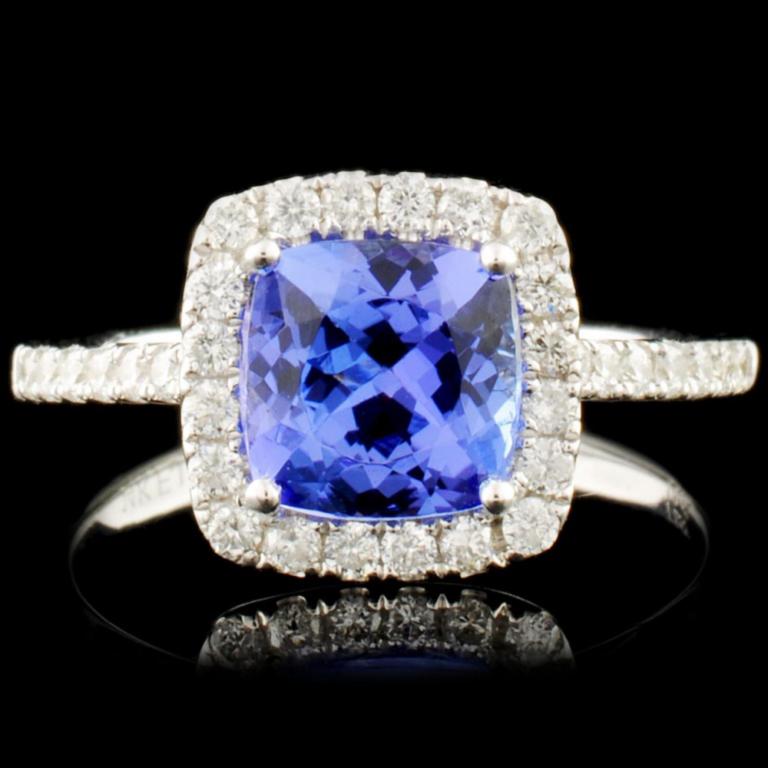 14K Gold 1.61ct Tanzanite & 0.42ctw Diamond Ring: Estimated Retail Replacement Value: $3,764.00 Ref: WAG2168 Item no.: FA2056333PH06-BR6562ATZ Specification: Gold Content: 14K White Gold Weight of Item: 2.55 grams Size: 7.25 Country Made: U.S.A Main 