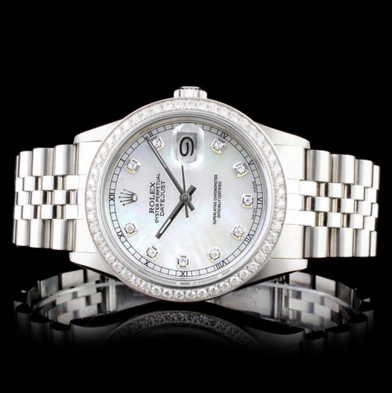 Rolex DateJust Diamond 36MM Wristwatch: Estimated Retail Replacement Value: $18,000.00Ref: IRA16000Item No.: ARXU-038Specification:Model: DateJust OysterMovement: Perpetual, Self WindingFunction: DateCase Size: 36mmCase Material: Stainless