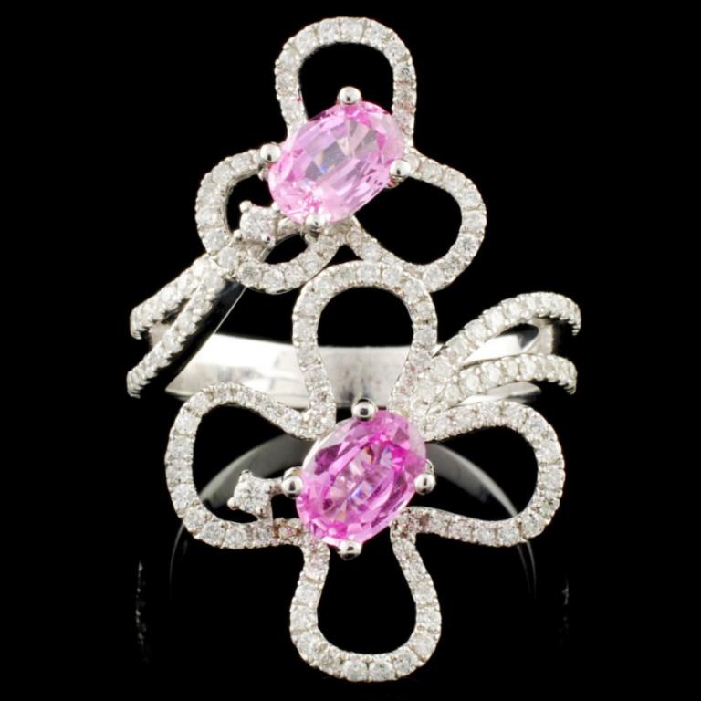 18K Gold 1.25ct Tanzanite & 0.55ctw Diamond Ring: Estimated Retail Replacement Value: $5,460.00 Ref: WAG3120 Item no.: 205632004-BR6264APS Specification: Gold Content: 18K White Gold Weight of Item: 5.45 grams Size: 7 Country Made: U.S.A Main Gemston