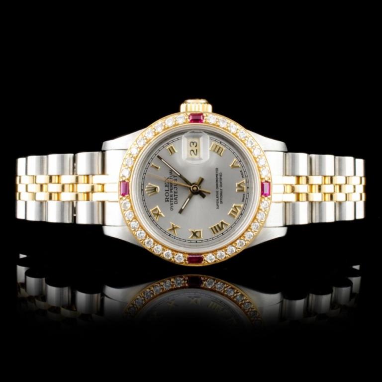 Rolex DateJust 18K/SS 1.00ct Diamond Ladies Watch: Estimated Retail Replacement Value: $15,750.00Ref: IRA15000Item No.: ARXU-053Specification:Model: DateJust OysterMovement: Perpetual, Self WindingFunction: DateCase Size: 26mmCase Material: Stainless