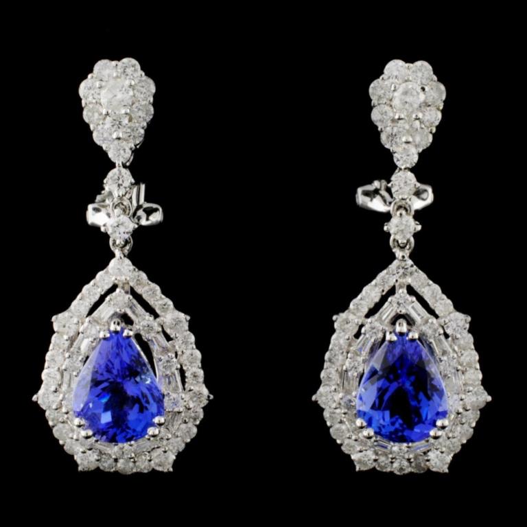 18K White Gold 3.54ct Tanzanite & 1.94ct Diamond E: Estimated Retail Replacement Value: $18,640.00 Ref: WAG7456 Item no.: FA2053679018-E3680ATZ Gold Content: 18K White Gold Weight of Item: 5.75 grams Main Gemstone: Natural Tanzanite Shape: Pear cut Qua