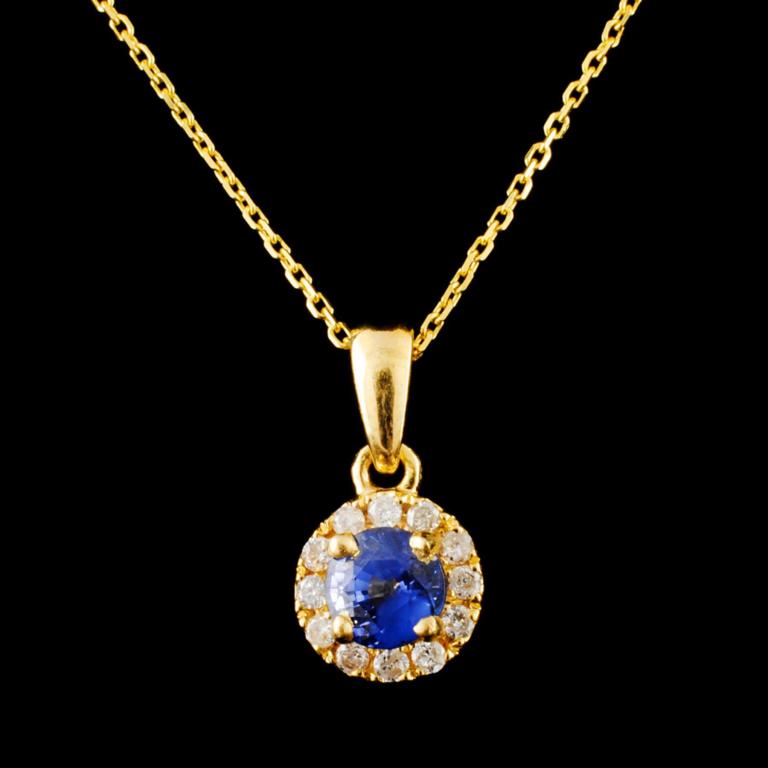 14K Gold 0.60ct Spinel & 0.13ctw Diamond Pendant: Estimated Retail Replacement Value: $1,400.00 Ref: WAG800*** Item no.: EJAO016 Specification: Gold Content: Solid 14K Yellow Gold Weight of Item: 0.50 grams Country Made: U.S.A Main Gemstone: Natural 