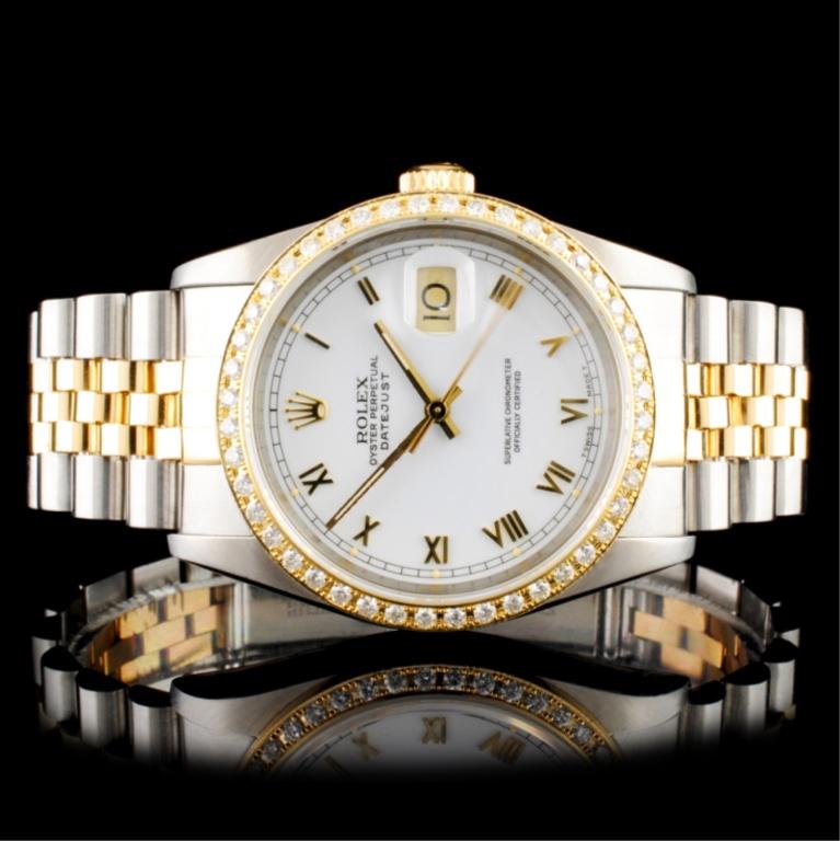Rolex DateJust Diamond 36MM Wristwatch: Estimated Retail Replacement Value: $19,600.00Ref: WAG18000Item No.: ARXAA-0009Specification: Model: DateJustMovement: Perpetual, Self WindingFunction: Instantaneous Quick Set DateCase Size: 36mmCase