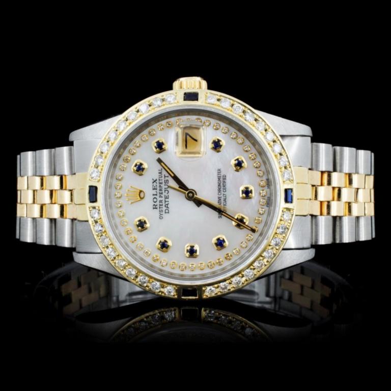 Rolex YG/SS DateJust Diamond 36MM Watch: Estimated Retail Replacement Value: $23,250.00 Ref: WAG18000 Item No.: ARX0128 Specification: Model: Oyster Perpetual DateJust Movement: Perpetual, Self-Winding Case Material: Stainless Steel Bracelet
