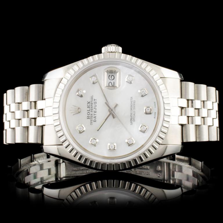 Rolex DateJust SS Diamond 36mm Wristwatch (1 of 7)