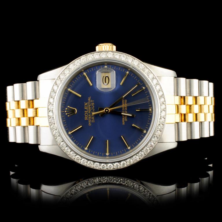 Rolex DateJust 18K YG/SS 1.35ct Diamond 36MM Watch (1 of 5)