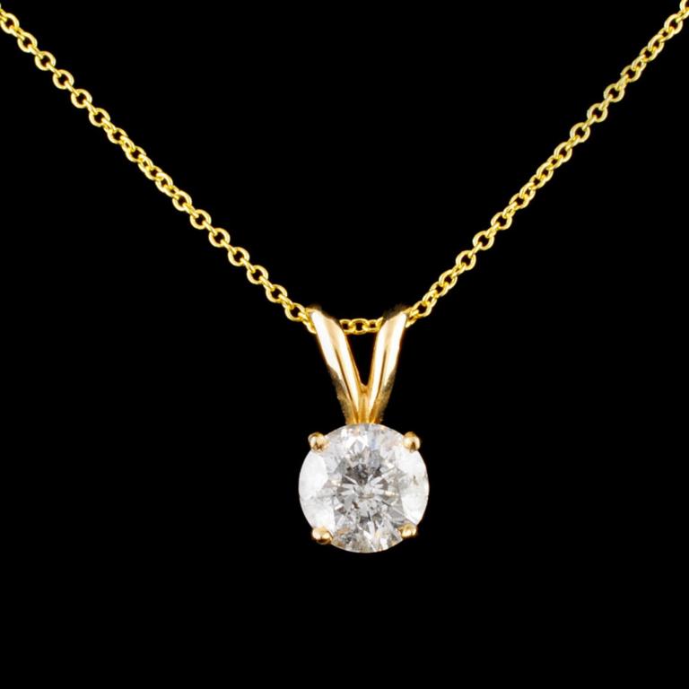 14K Gold 1.01ctw Diamond Pendant (1 of 4)