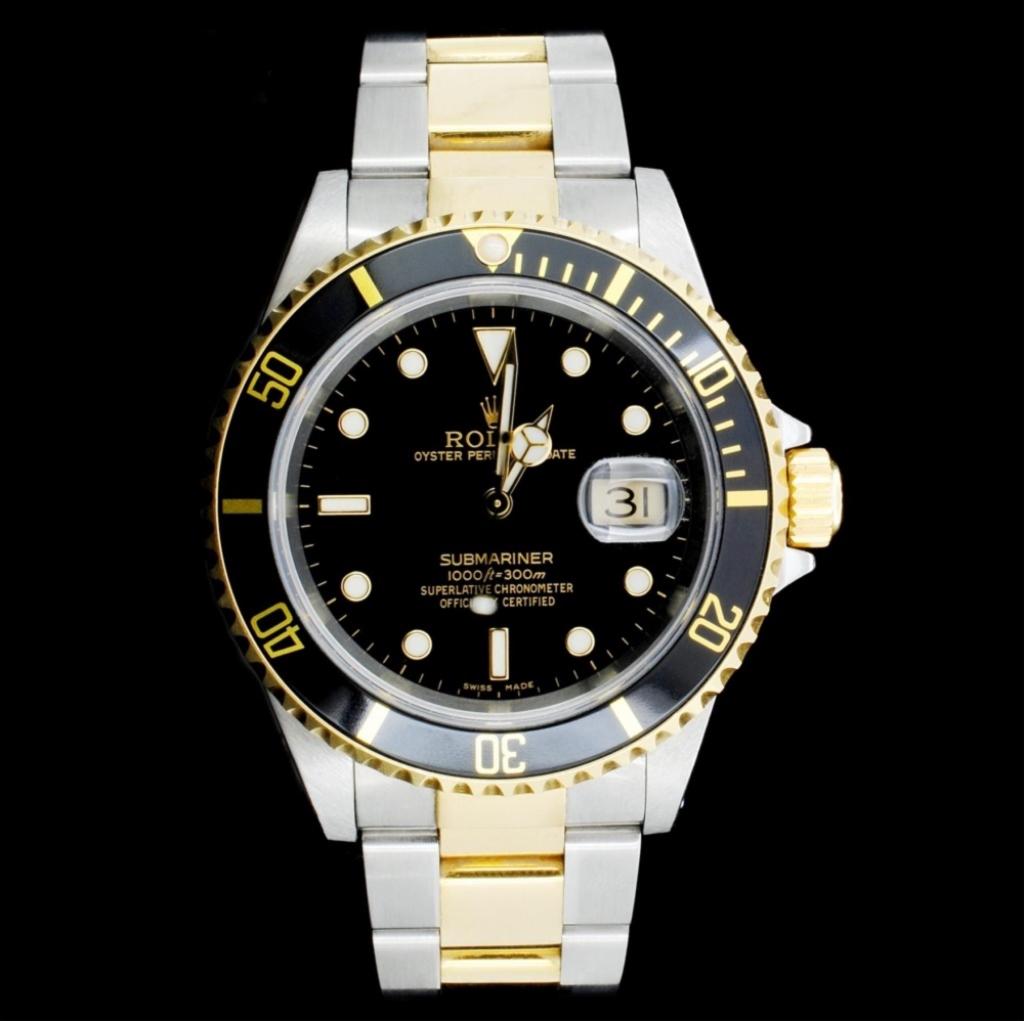Rolex Submariner 18K & Stainless Steel 40MM Watch: Estimated Retail Replacement Value: $26,545.00Ref: IRA28000Item no.: ARXU-057Specification:Model: Rolex SubmarinerMovement: Perpetual, Self-windingCase Material: Stainless SteelBracelet Materials: 18K