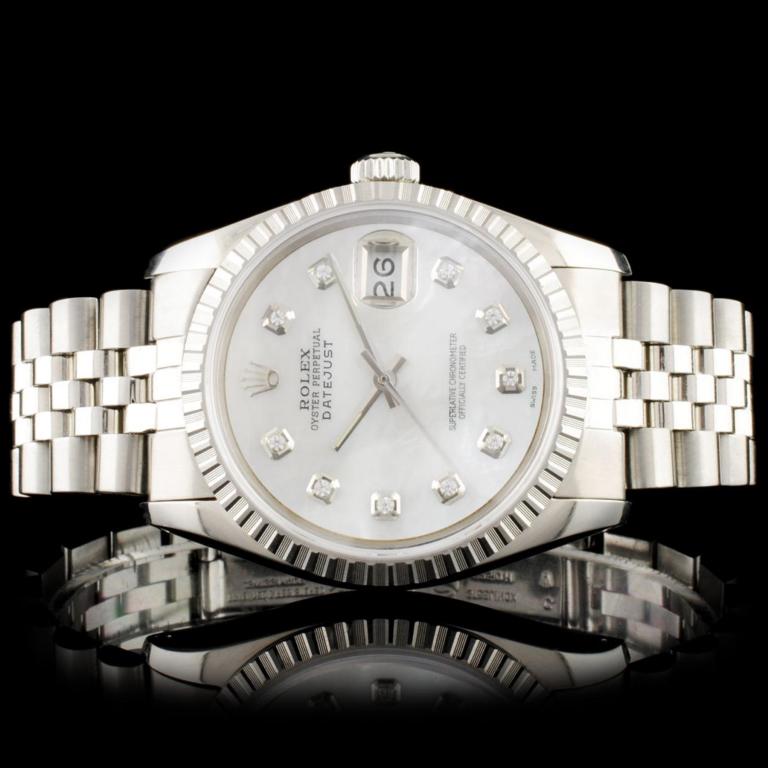 Rolex DateJust SS Diamond 36mm Wristwatch (1 of 7)
