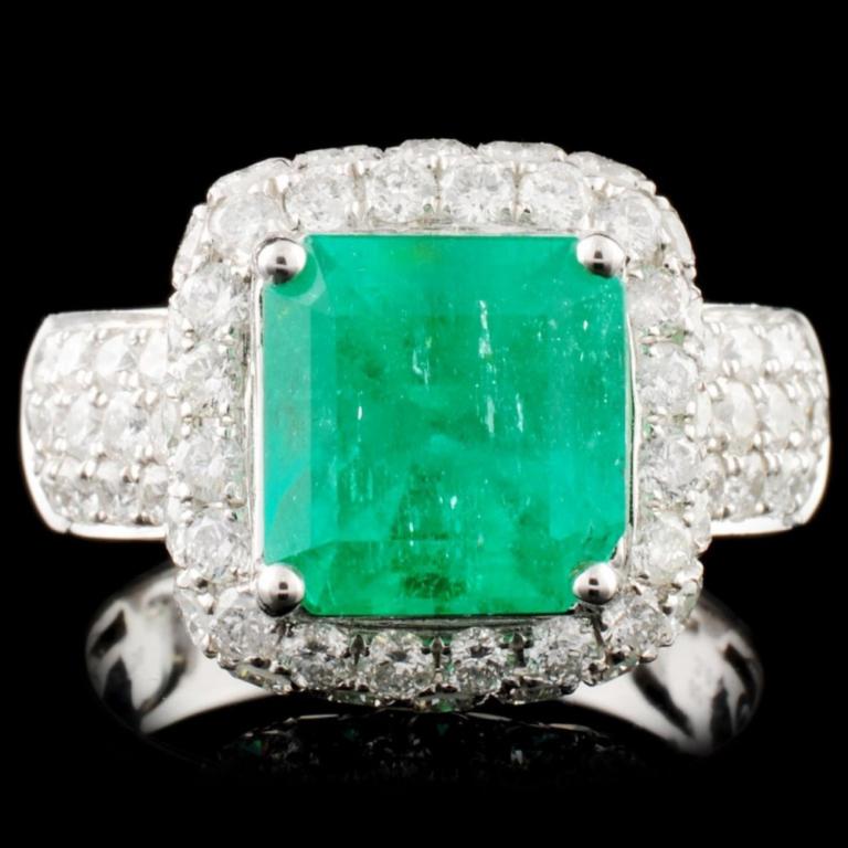 18K Gold 3.07ct Emerald & 2.95ctw Diamond Ring (1 of 4)