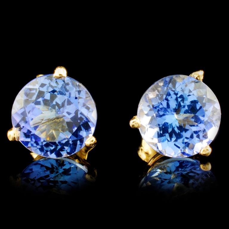 14K Gold 2.82ctw Tanzanite Earrings (1 of 3)