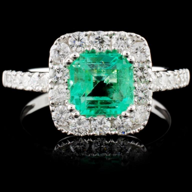 18K Gold 1.14ct Emerald & 0.81ct Diamond Ring (1 of 4)